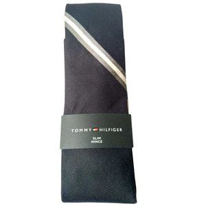 Tommy Hilfiger Signature Stripe Navy Slim Tie NWT